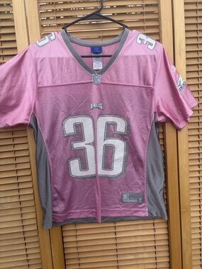 NFL Womens Pink and Gray #36 Jersey KIDS LOOSE LARGE OR WOMENS FIT SMALL/MEDIUM
